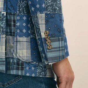 Men's Classic Fit Cotton Patchwork Madras Sport Coat